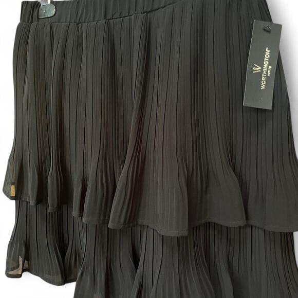Nwt worthington pleated tiered ruffle skirt - Picture 2 of 5